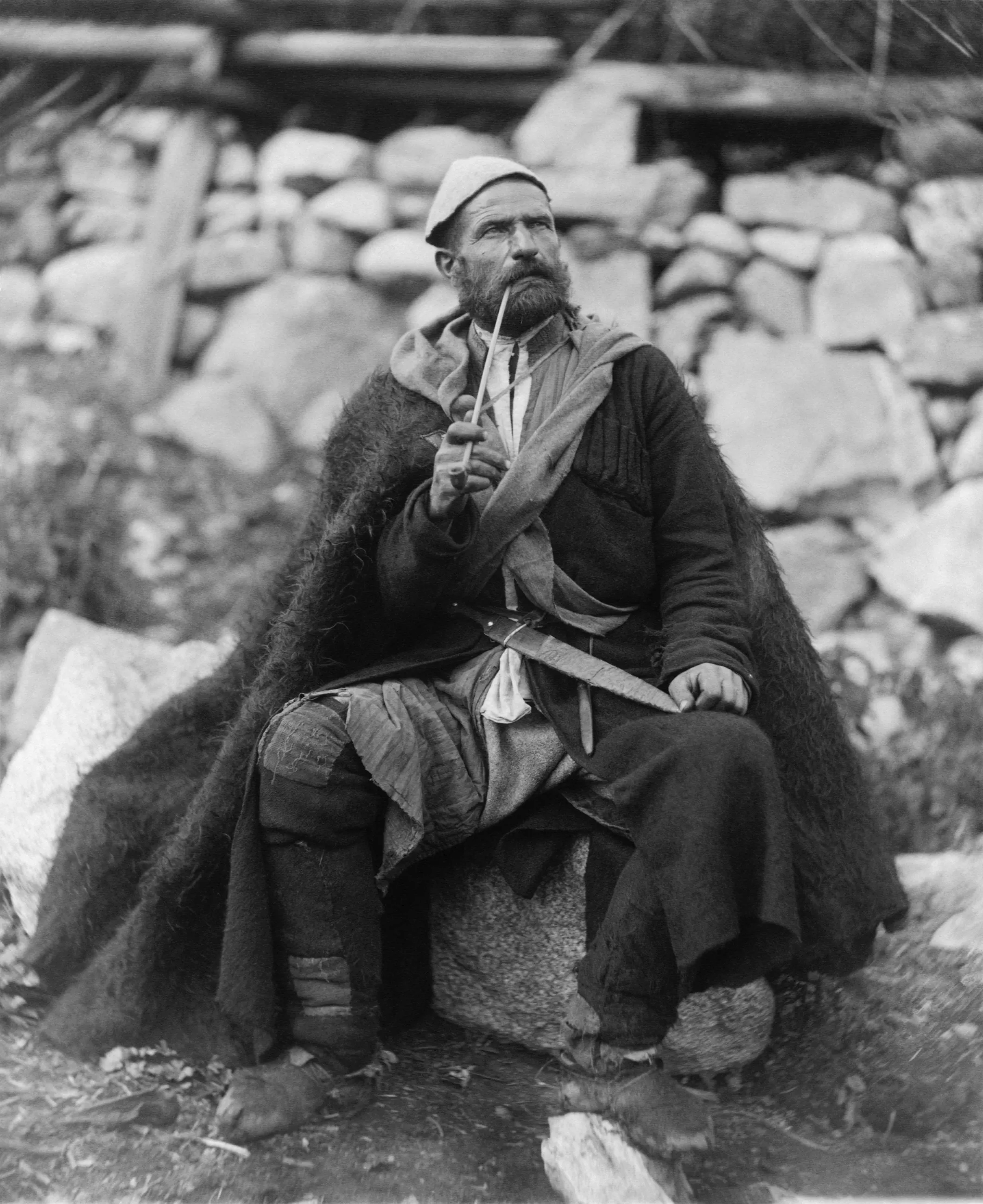 A Svan elder, Mestia. Photographed in the 1910s; public domain.